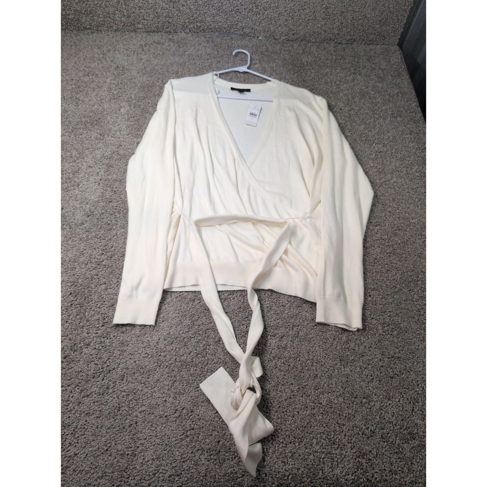 Ann Taylor Cream Ivory Wrap Tie Waist Cardigan Sweater XL NEW 32831122